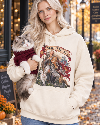 Mother of Cats 2026 - Unisex Lightweight Hooded Sweatshirt