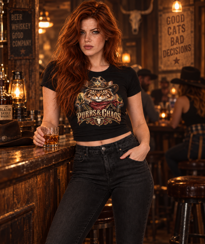 The Sheriff — Purrs & Chaos Cropped Baby Tee
