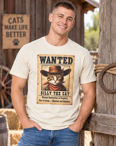 Wanted Billy the Cat - Adult T-shirt