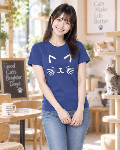 Charming Cat Face - Adult T-Shirt