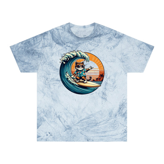 Surfer Cat - Adult Unisex Color Blast T-Shirt