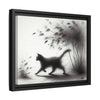Gallery Canvas Wraps - Charcoal Garden Cat #2 - Framed