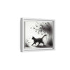 Gallery Canvas Wraps - Charcoal Garden Cat #2 - Framed