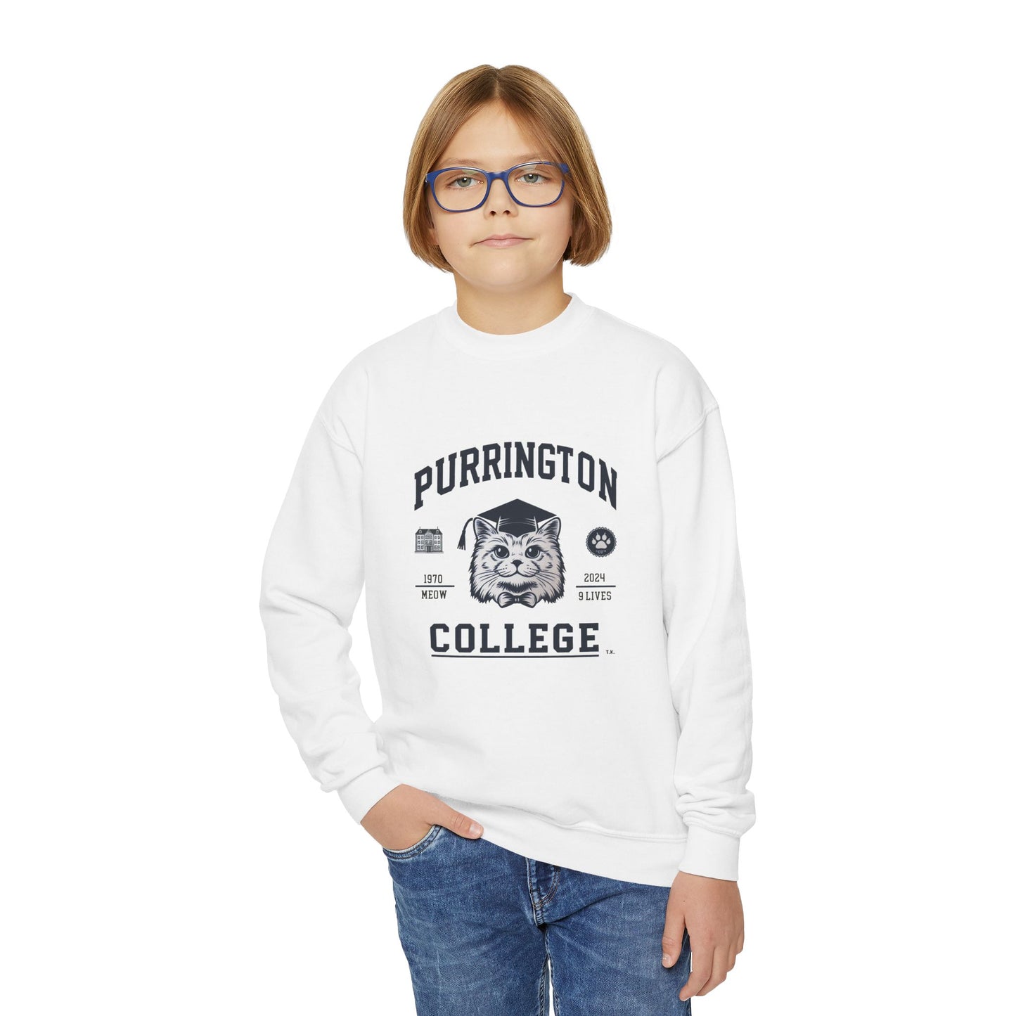 Purrington College - Youth Crewneck Sweatshirt