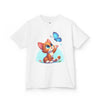 Cute Cat and Butterfly - Youth T-Shirt