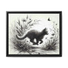 Gallery Canvas Wraps - Charcoal Garden Cat #3 - Framed