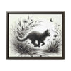 Gallery Canvas Wraps - Charcoal Garden Cat #3 - Framed