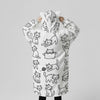 All-Over Print Kids Half-Zip Hooded Wearable Blanket with Ears