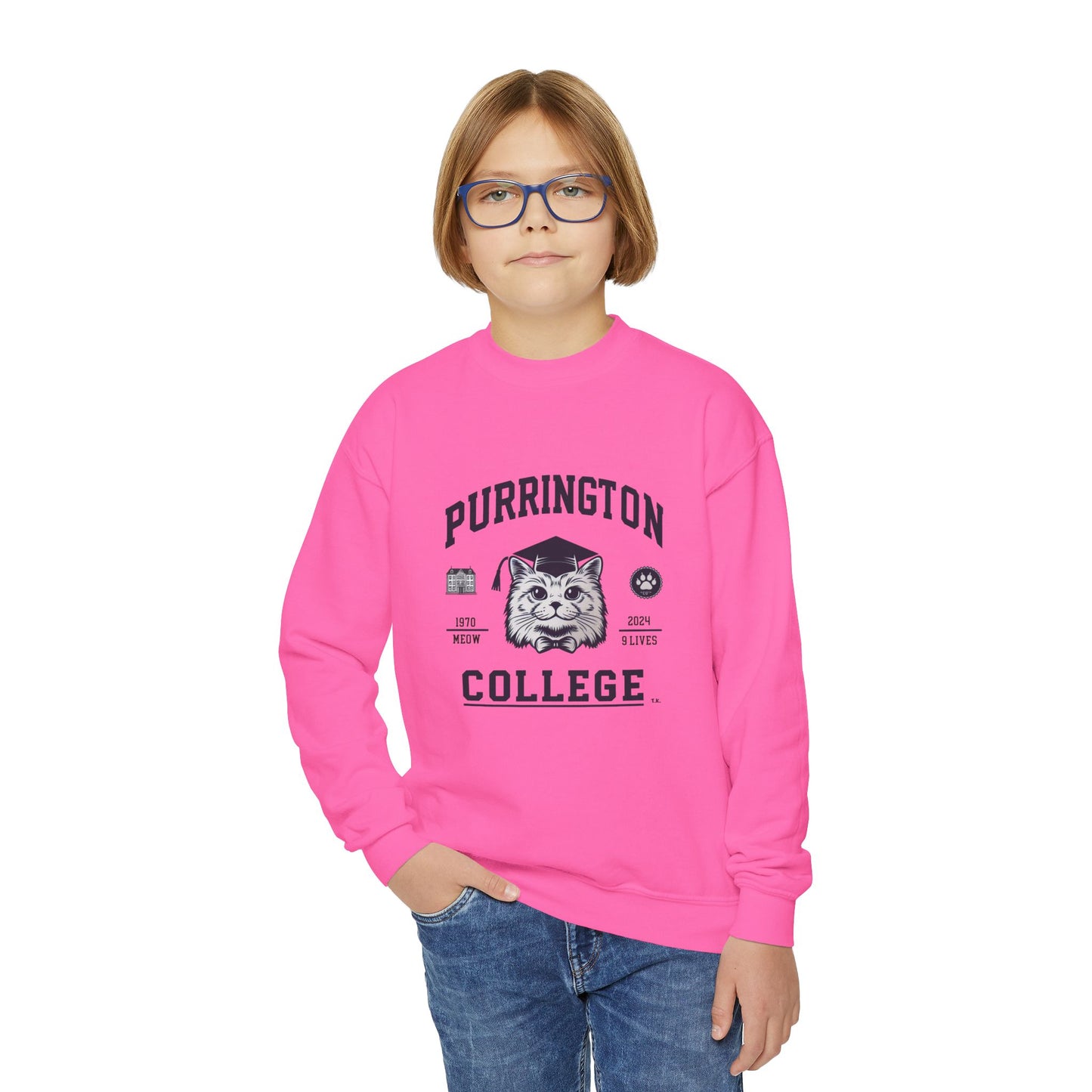 Purrington College - Youth Crewneck Sweatshirt