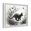 Gallery Canvas Wraps - Charcoal Garden Cat #3 - Framed