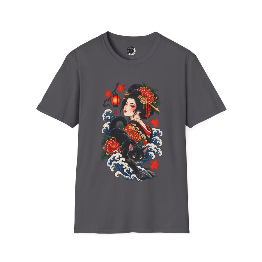 Geisha Cat Tattoo — Adult T-Shirt