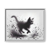 Gallery Canvas Wraps - Charcoal Garden Cat #1 - Framed
