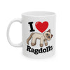 I ❤️ Ragdolls - Ceramic Mug, (11oz, 15oz)