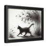 Gallery Canvas Wraps - Charcoal Garden Cat #2 - Framed