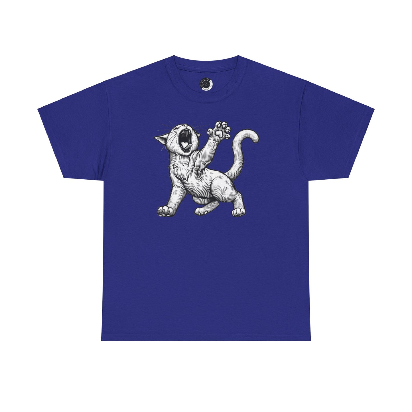 Funny Cat Yawning Unisex Heavy Cotton Tee - Perfect for Cat Lovers