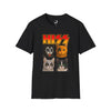 HISS cat parody adult t-shirt black front view