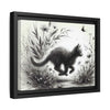 Gallery Canvas Wraps - Charcoal Garden Cat #3 - Framed