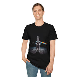 Dark Side of My Moon funny cat parody t-shirt featuring Pink Floyd inspired prism cat design 