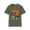 HISS cat parody adult t-shirt military green front view