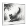 Gallery Canvas Wraps - Charcoal Garden Cat #4 - Framed