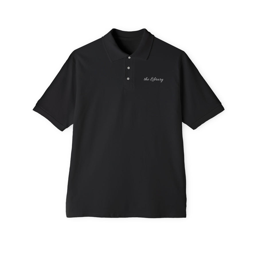Check M8 Billiards Polo Shirt — Men's Black Pool Cue Club Polo