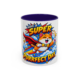 Super Purrfect Day - Ceramic Mug Accent Colored (11oz/15oz)
