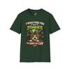 Zombie Push horror cat parody t-shirt adult cardinal forest green front view