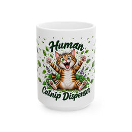 Human Cat Nip Dispenser - Ceramic Mug, (11oz, 15oz)