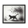 Gallery Canvas Wraps - Charcoal Garden Cat #2 - Framed