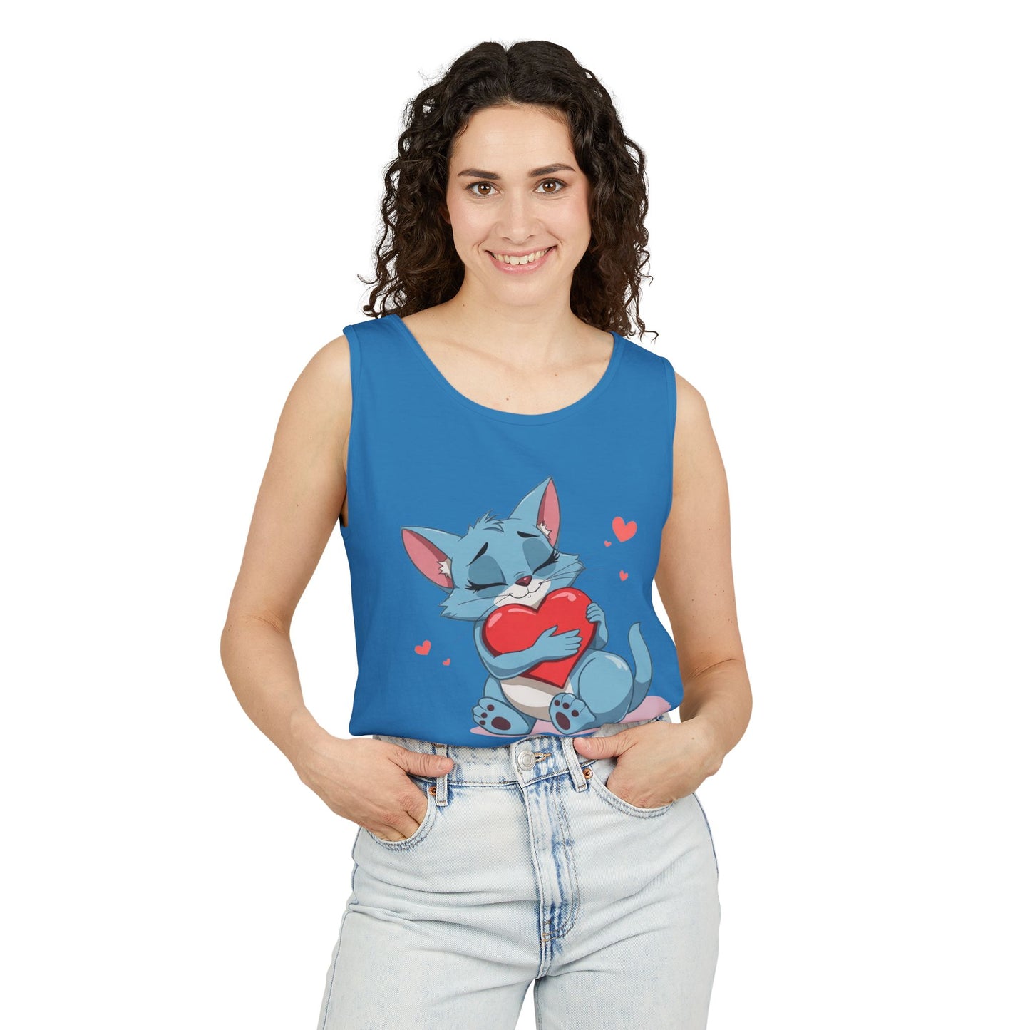 Cat Love - Unisex Garment-Dyed Tank Top