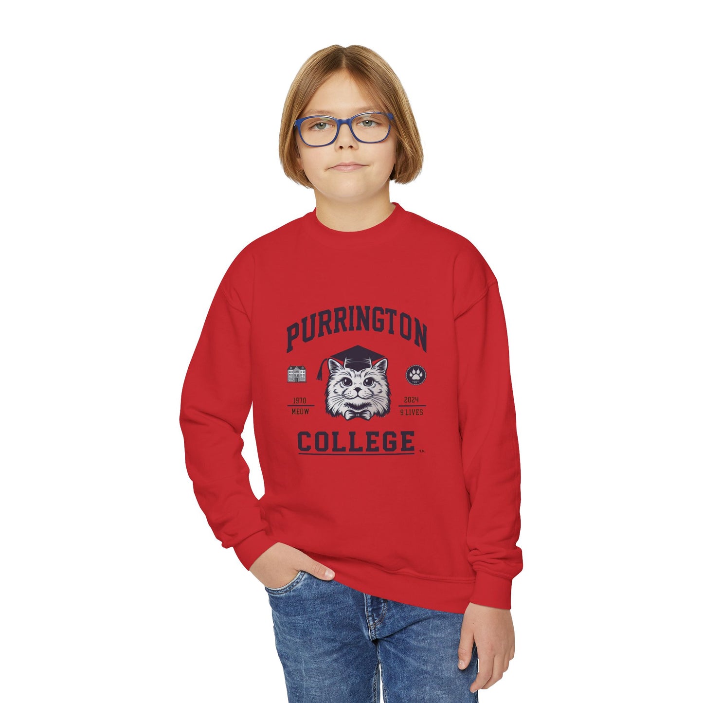 Purrington College - Youth Crewneck Sweatshirt