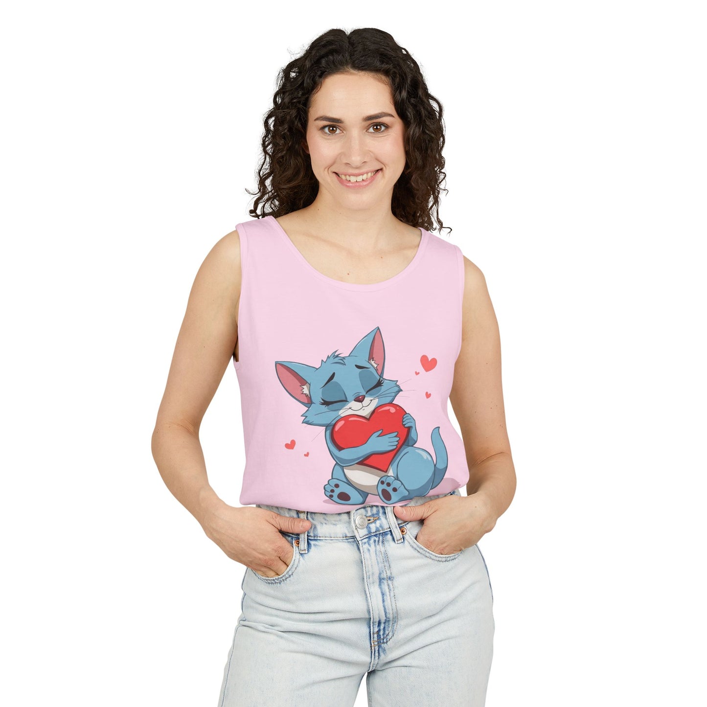 Cat Love - Unisex Garment-Dyed Tank Top