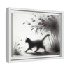 Gallery Canvas Wraps - Charcoal Garden Cat #2 - Framed
