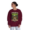 Zombie Push horror cat parody sweatshirt adult maroon front view female standing