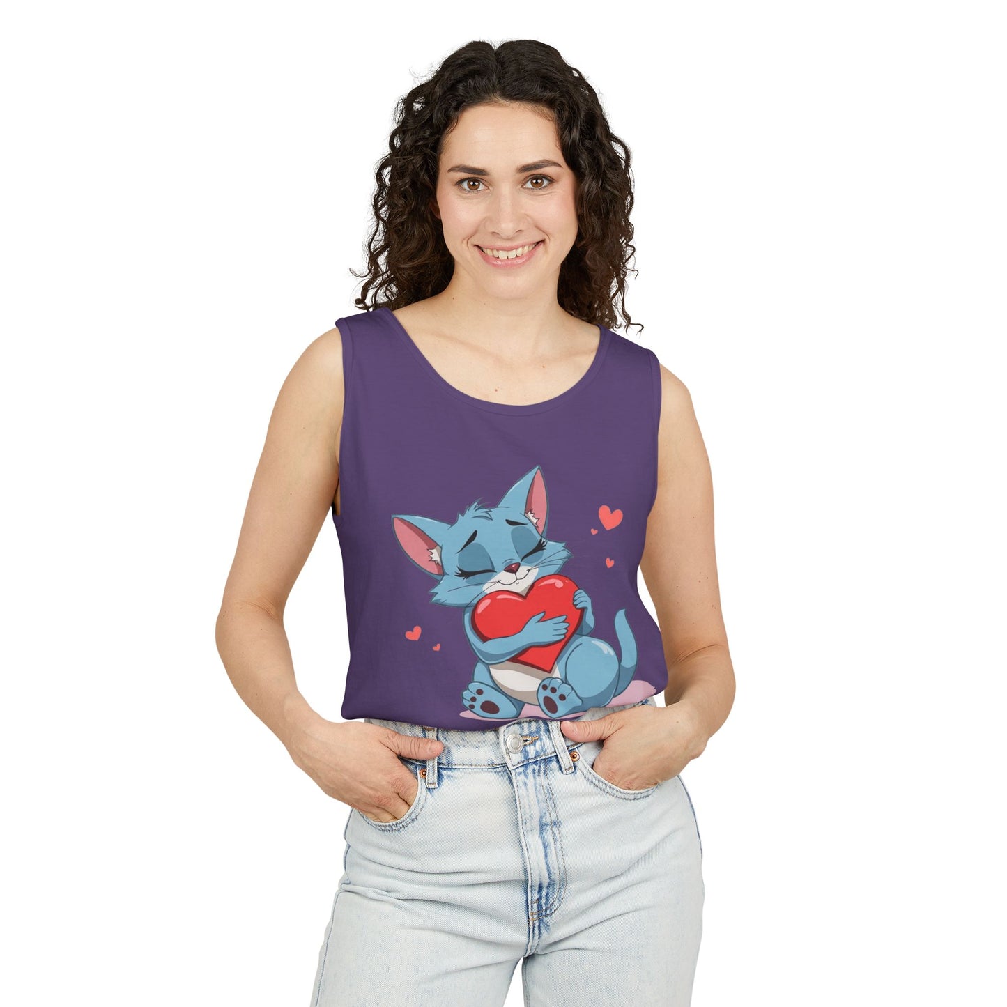 Cat Love - Unisex Garment-Dyed Tank Top