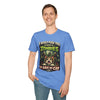 Zombie Push horror cat parody t-shirt adult carolina blue front view male standing