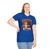 Show me Your Kitties funny cat t-shirt royal blue front view female standing
