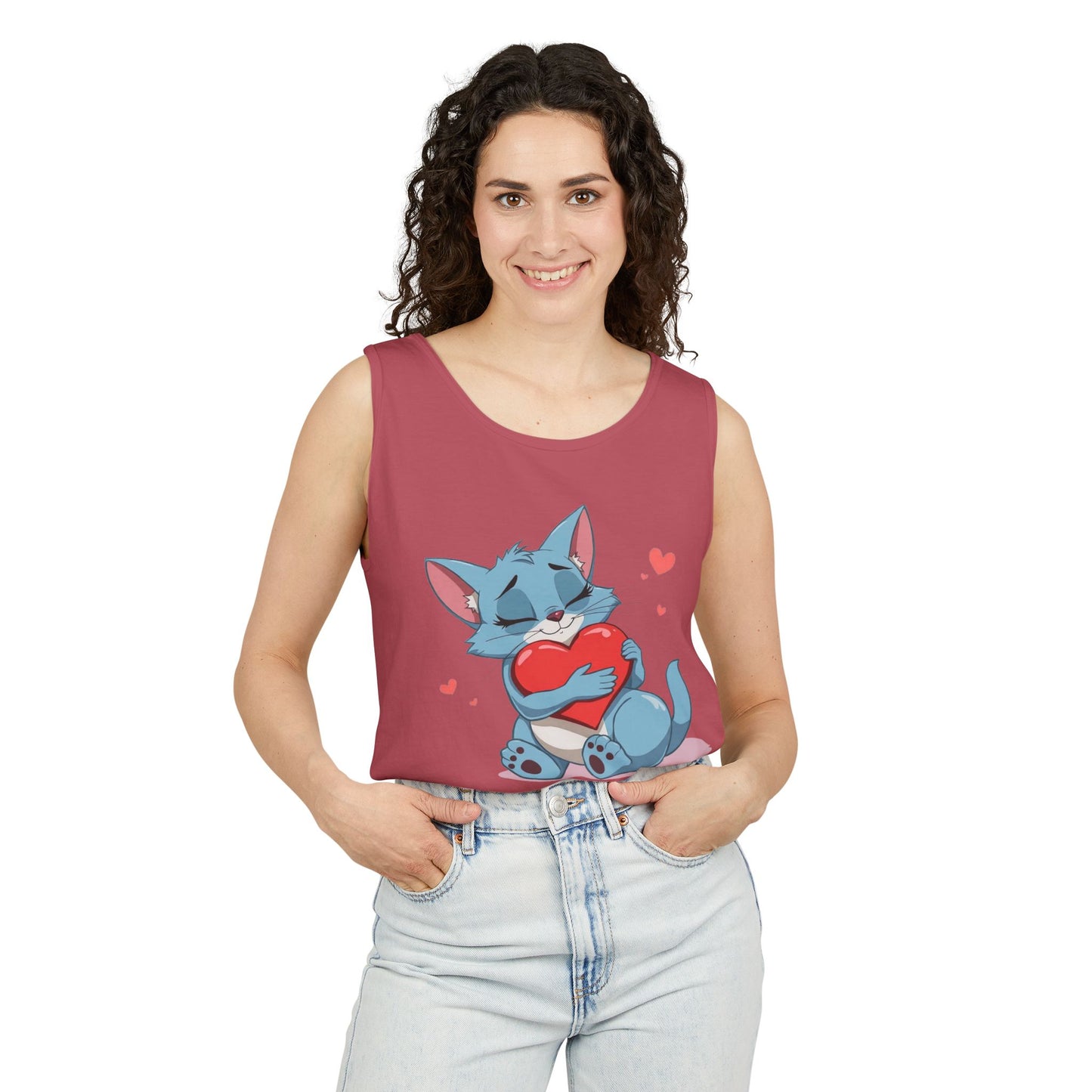 Cat Love - Unisex Garment-Dyed Tank Top