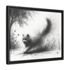 Gallery Canvas Wraps - Charcoal Garden Cat #4 - Framed