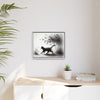 Gallery Canvas Wraps - Charcoal Garden Cat #2 - Framed