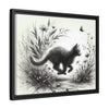 Gallery Canvas Wraps - Charcoal Garden Cat #3 - Framed