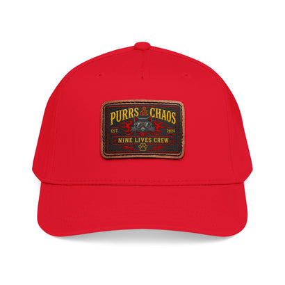 Purrs & Chaos Leather Patch - Baseball Cap