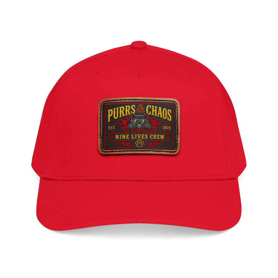 Purrs & Chaos Leather Patch - Baseball Cap