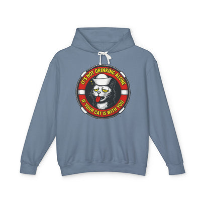 It's not Drinking Alone (Nautical) - Unisex Lightweight Hoodie