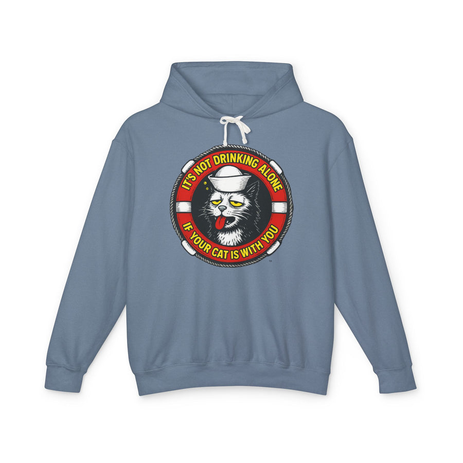 It's not Drinking Alone (Nautical) - Unisex Lightweight Hoodie