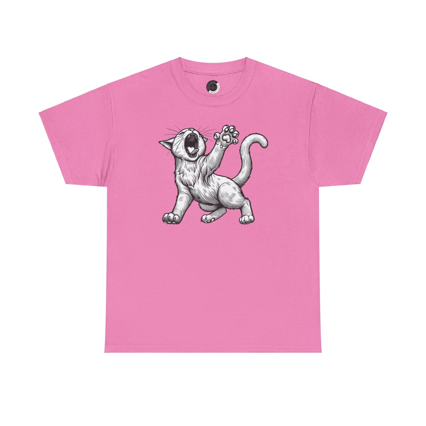 Funny Cat Yawning Unisex Heavy Cotton Tee - Perfect for Cat Lovers