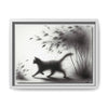 Gallery Canvas Wraps - Charcoal Garden Cat #2 - Framed