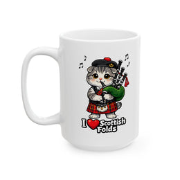 I ❤️ Scottish Folds - Ceramic Mug, (11oz, 15oz)