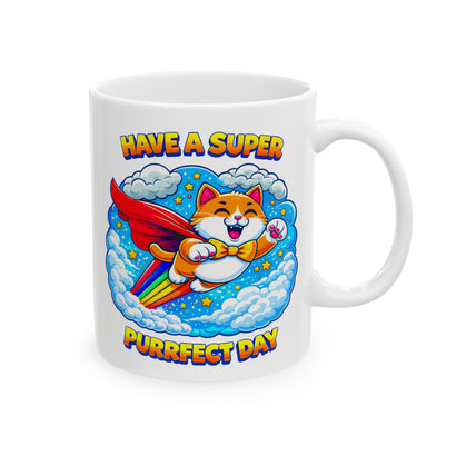 Purrfect Day - Ceramic Mug, (11oz, 15oz)