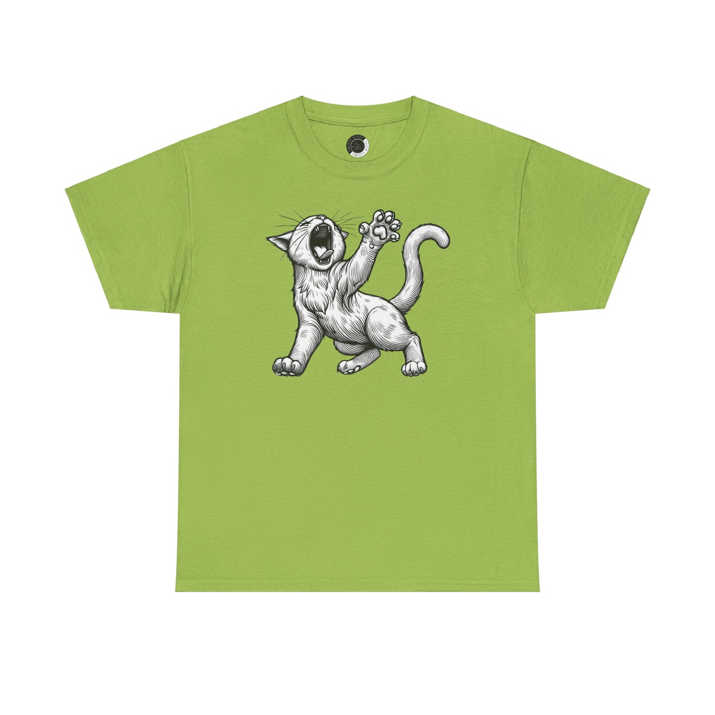 Funny Cat Yawning Unisex Heavy Cotton Tee - Perfect for Cat Lovers